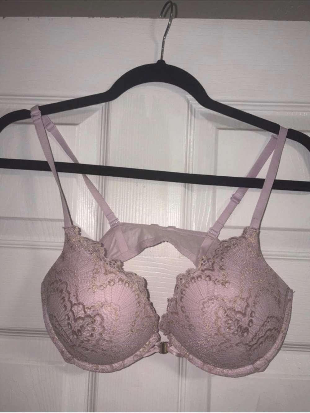La Senza Lace Bra in Light Lavender with Gold Accents